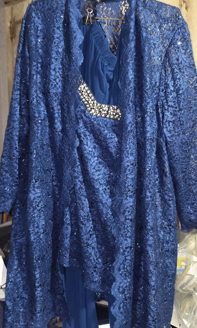 R&M Richards Woman 20W 3 Piece Outfit Pants, Blouse, Jacket NWT Blue Bling Beads